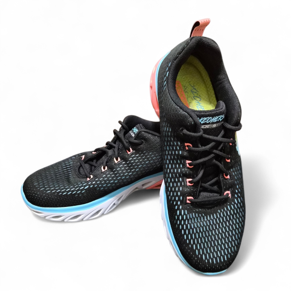 Skechers Glide Step Sport - Wave Heat Womens Sneakers Black / Lt Blue US size 8